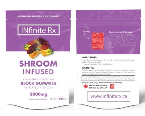 INfinite Rx Shroom Infused Albino Penis Envy Edition Block Gummies Edibles (2000mg) - Image 3