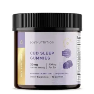 Joy Organics, CBD Sleep Gummies + CBN + THC, Nighttime Berry, Full Spectrum, 30ct, 30mg THC + 90mg CBN + 900mg CBD