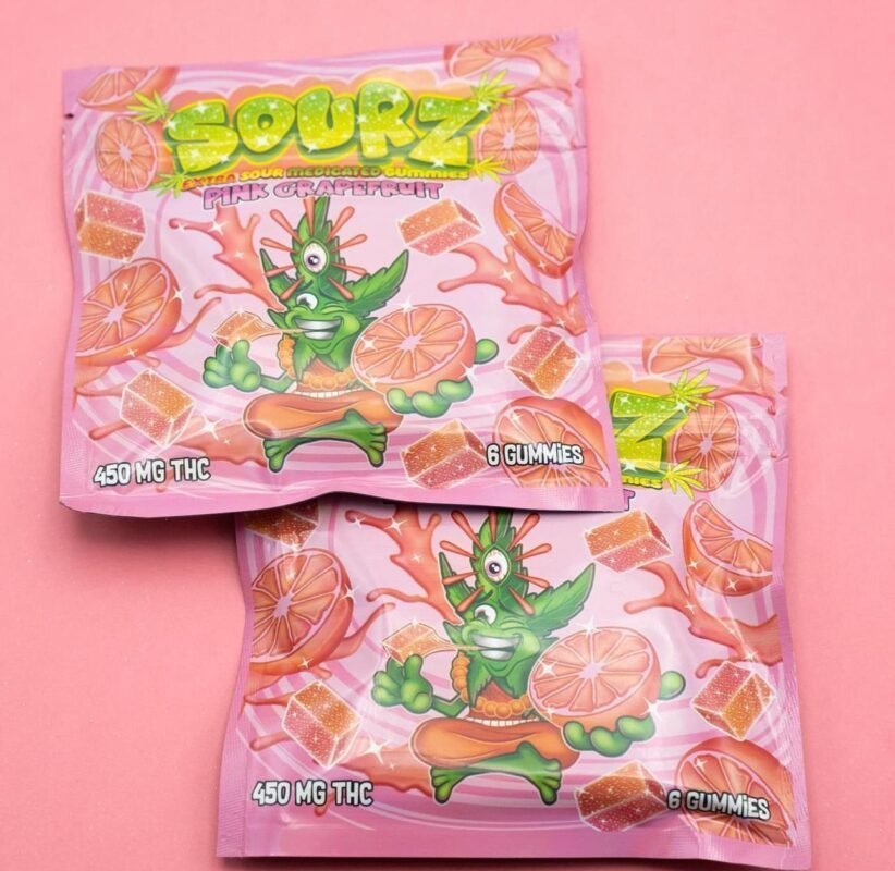 SOURZ EDIBLES PINK GRAPEFRUIT EXTRA MEDICATED GUMMIES