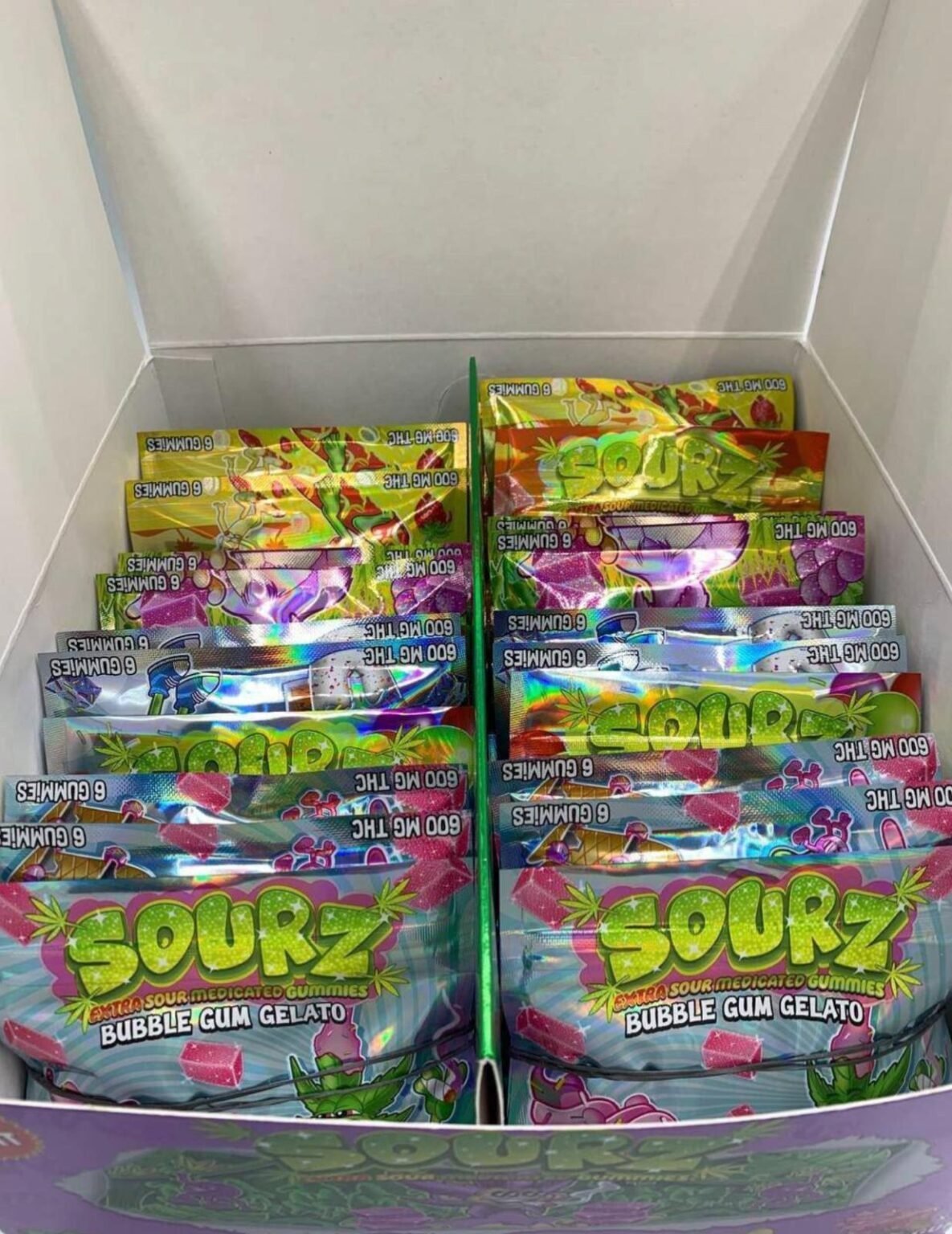 SOURZ EDIBLES BUBBLE GUM GELATO LIQIUID DIAMOND 600MG GUMMIES - Image 2