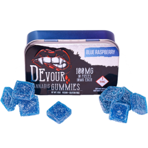 Blue Raspberry – Devour Cannabis Gummies 100mg