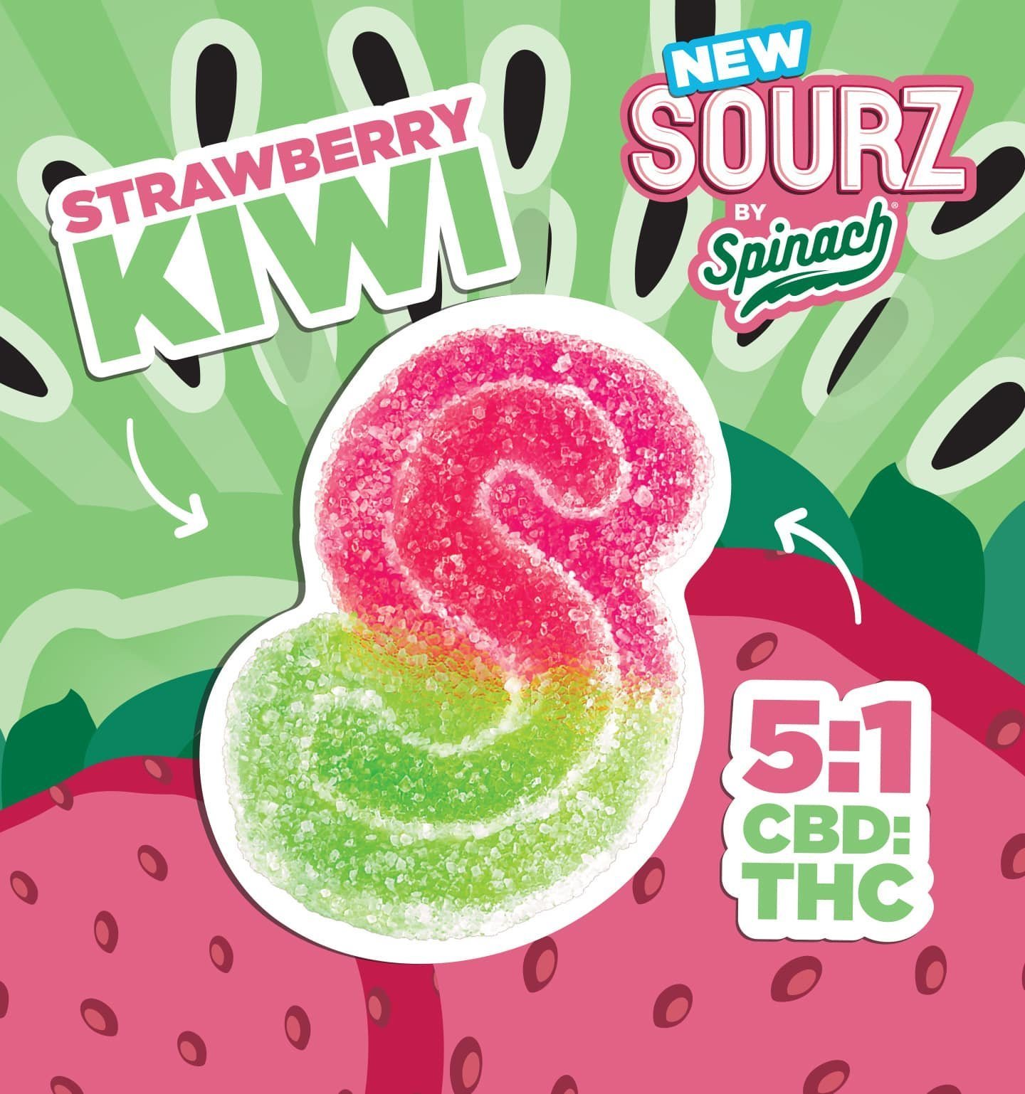 SOURZ STRAWBERRY KIWI GUMMIES