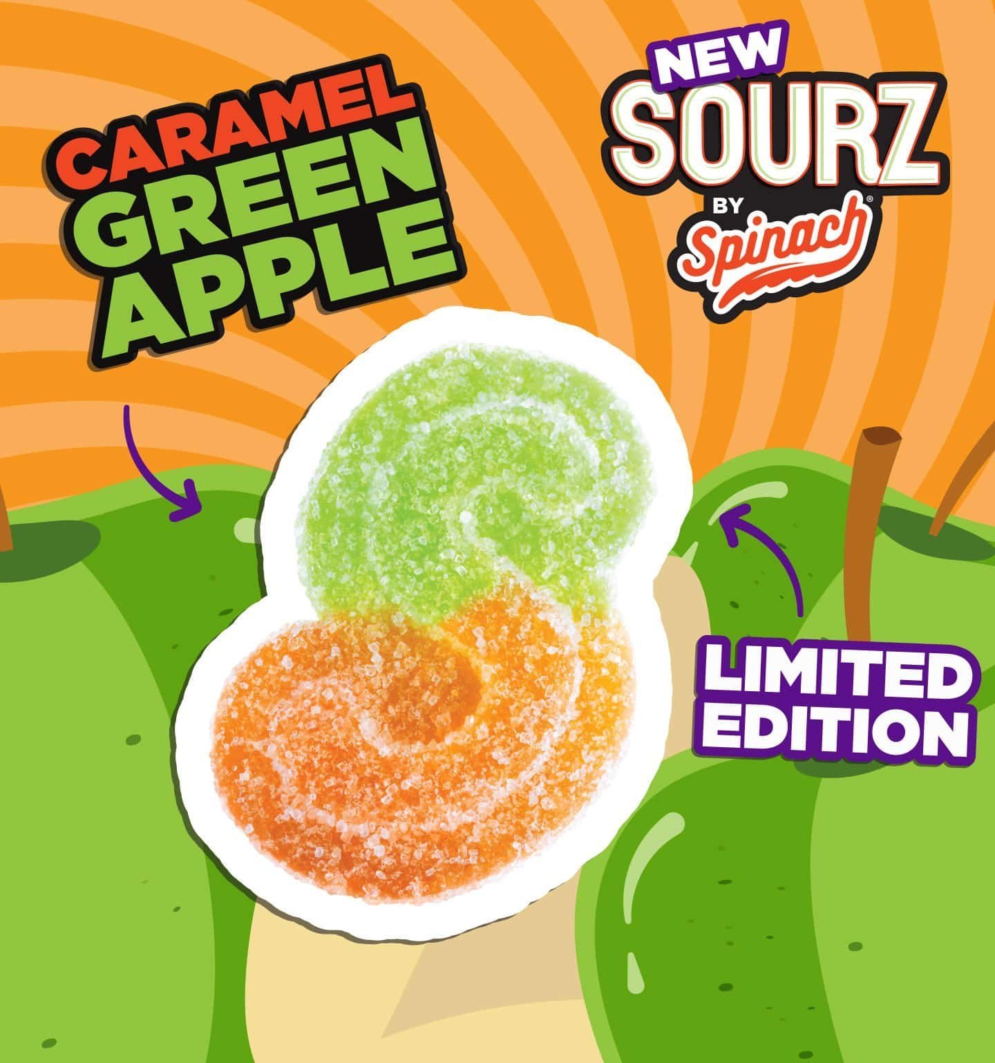 SOURZ CARAMEL GREEN APPLE GUMMIES